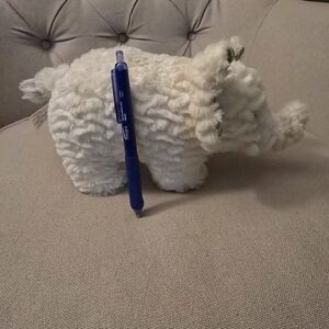 Plush White Elephant Nursery Decor With Soft Wind Up Lolaby.